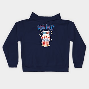 Movie Night Cat Kids Hoodie